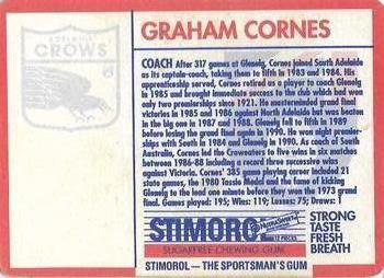 1991 Scanlens Stimorol #165 Graham Cornes Back